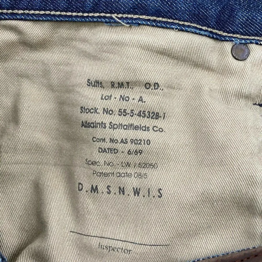 All Saints Men’s Short Kick Denim Jeans Blue 28 - Picture 8 of 8
